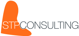 Logotipo de la unidad de Consulting que se dedica a la legalización y normativa legal. STP Group
